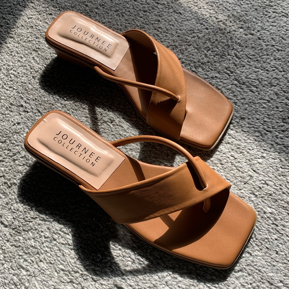 Journee Collection brown low heel sandal